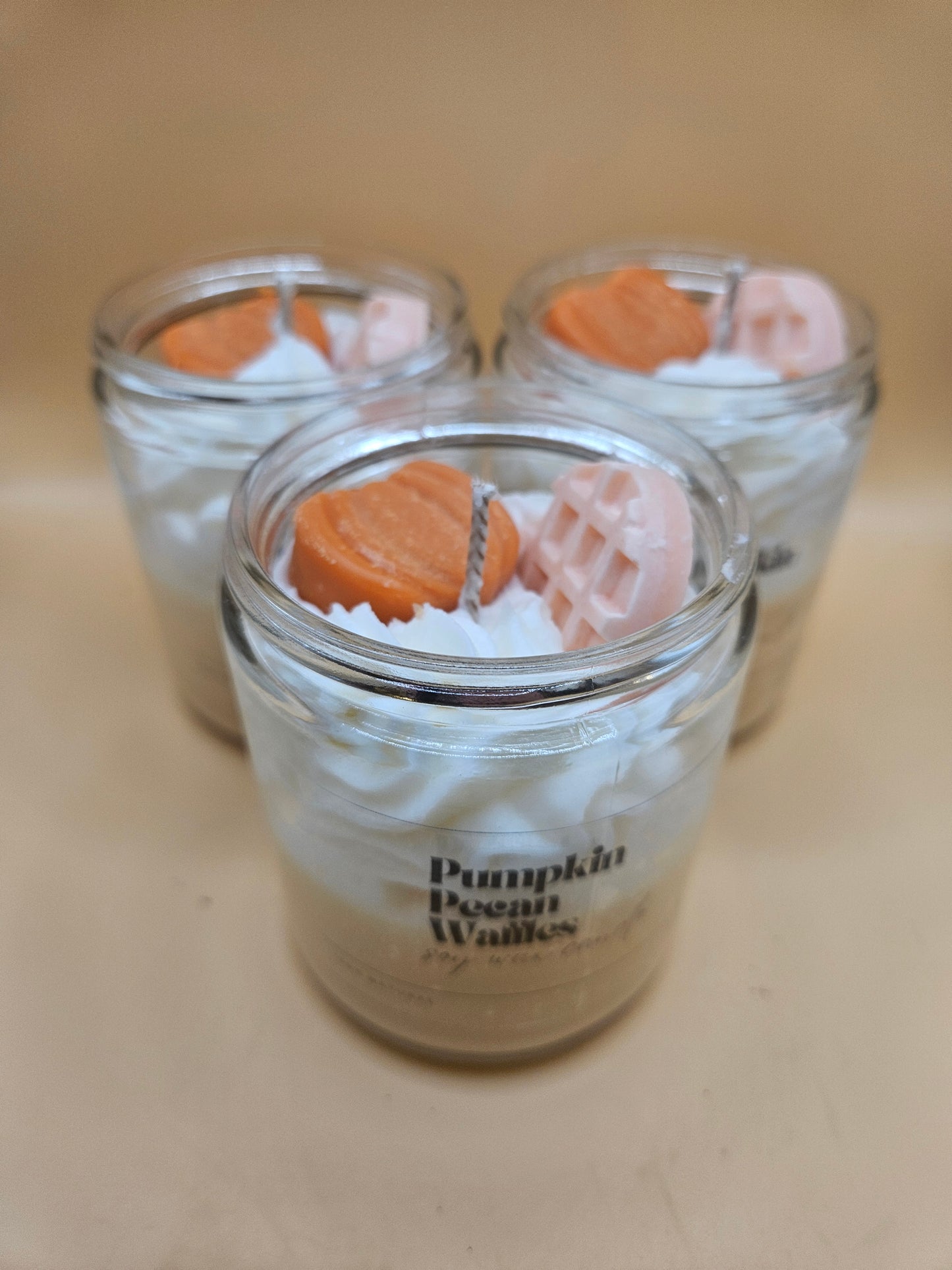 Pumpkin pecan waffle scented soy wax candle