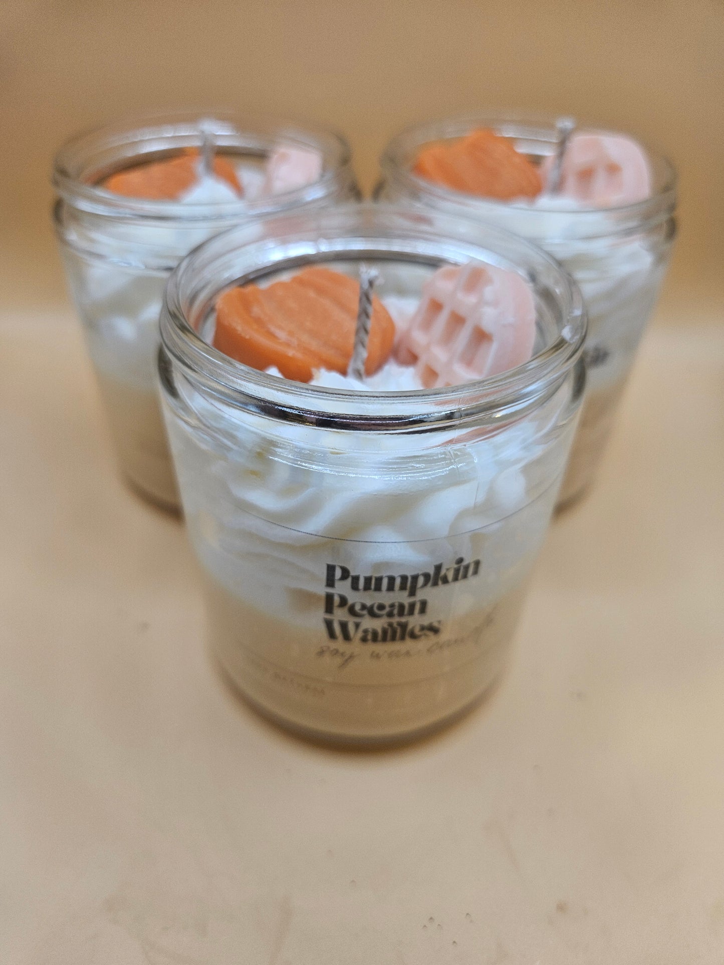 Pumpkin pecan waffle scented soy wax candle