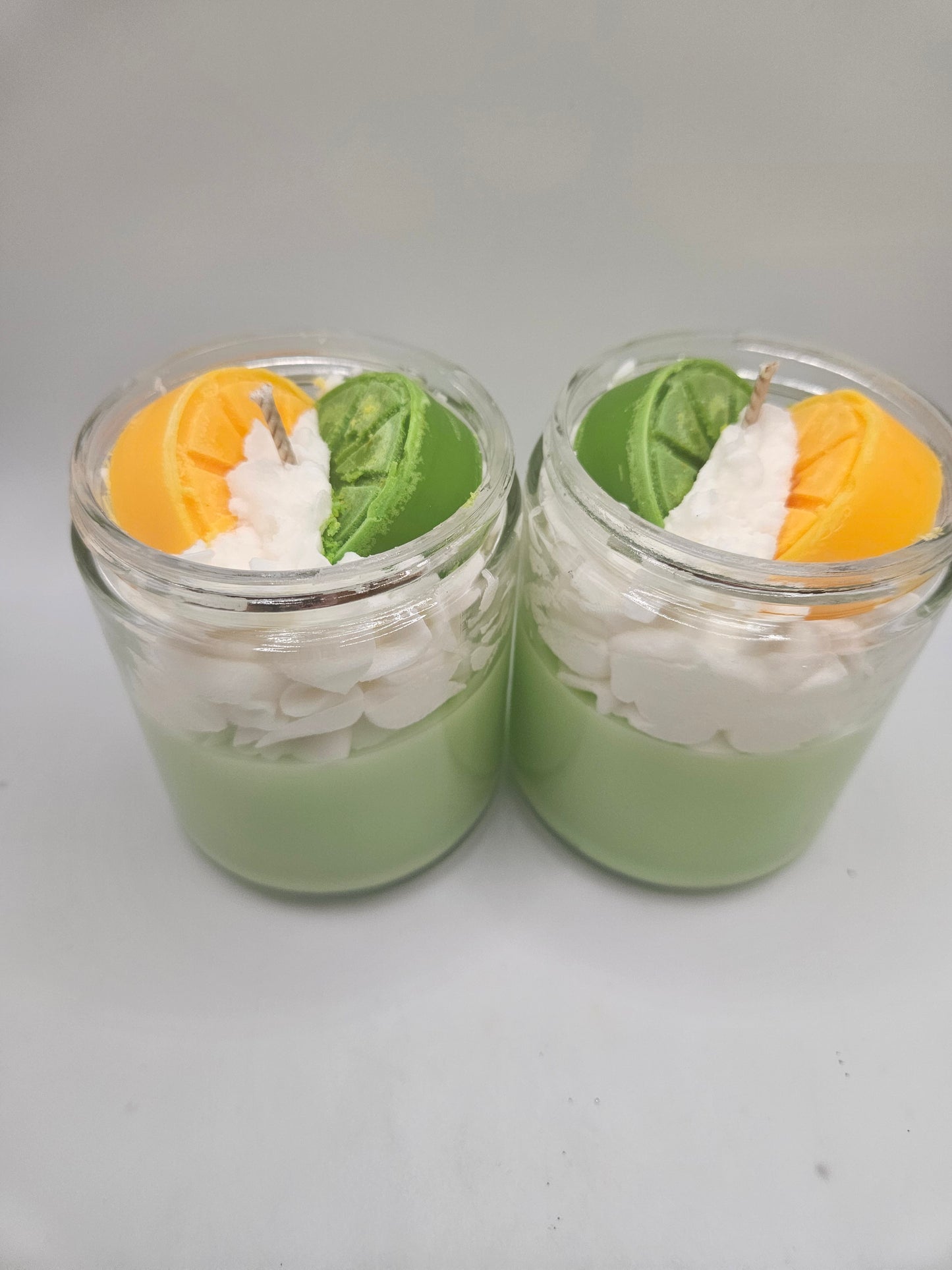 Citrus and sage scented soy wax candle