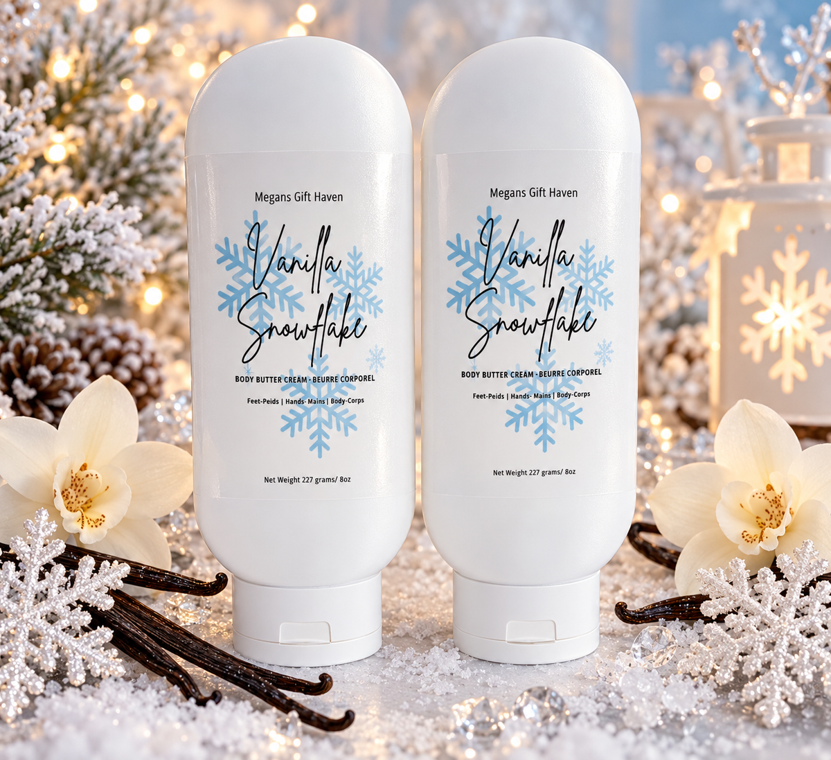 Vanilla snowflake scented body butter cream