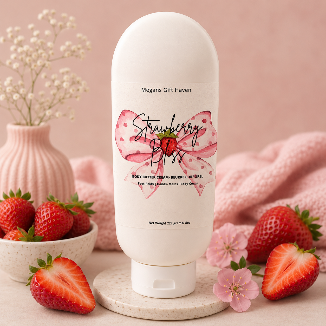 Strawberry bliss scented body butter cream