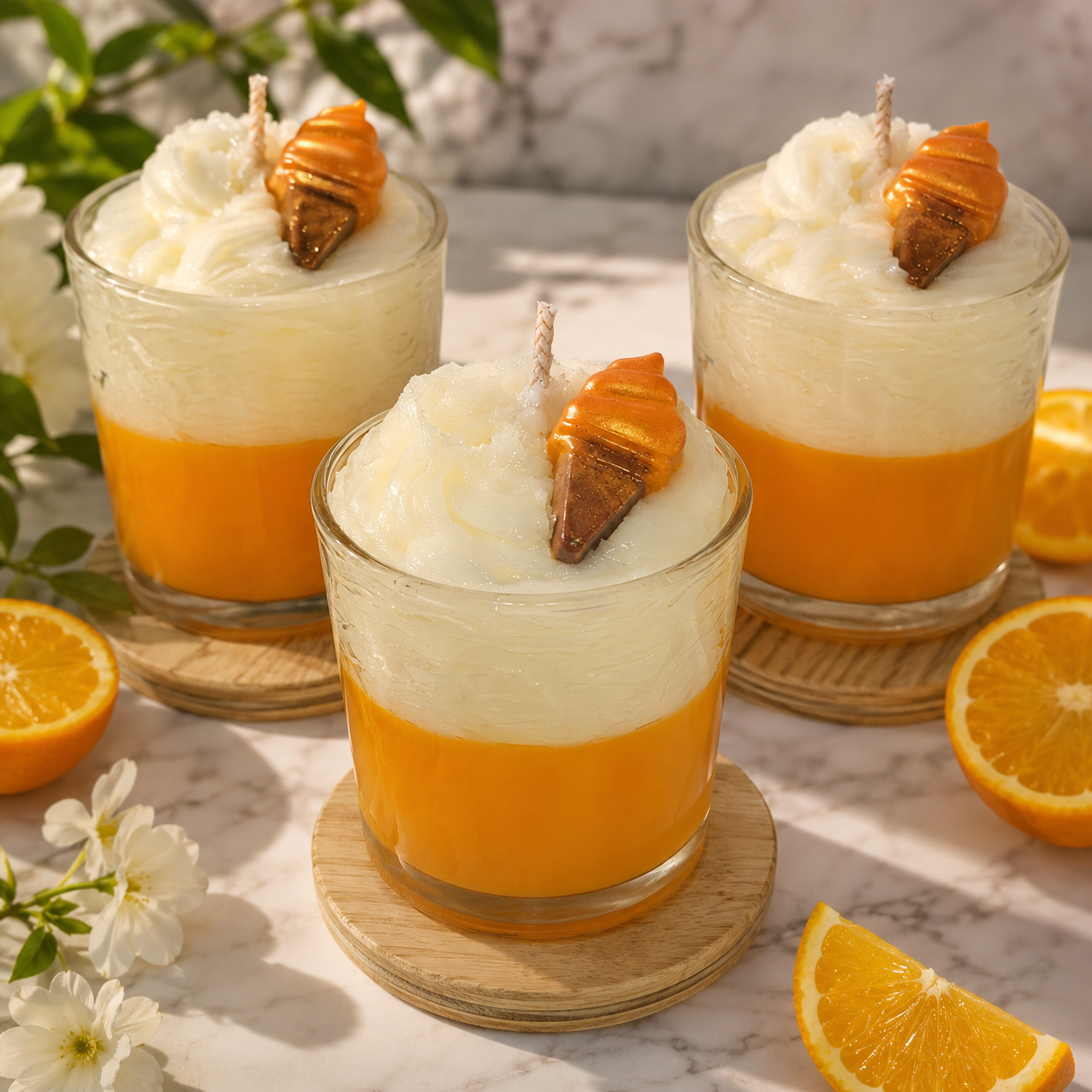 Orange cream ice cream coconut soy wax candle