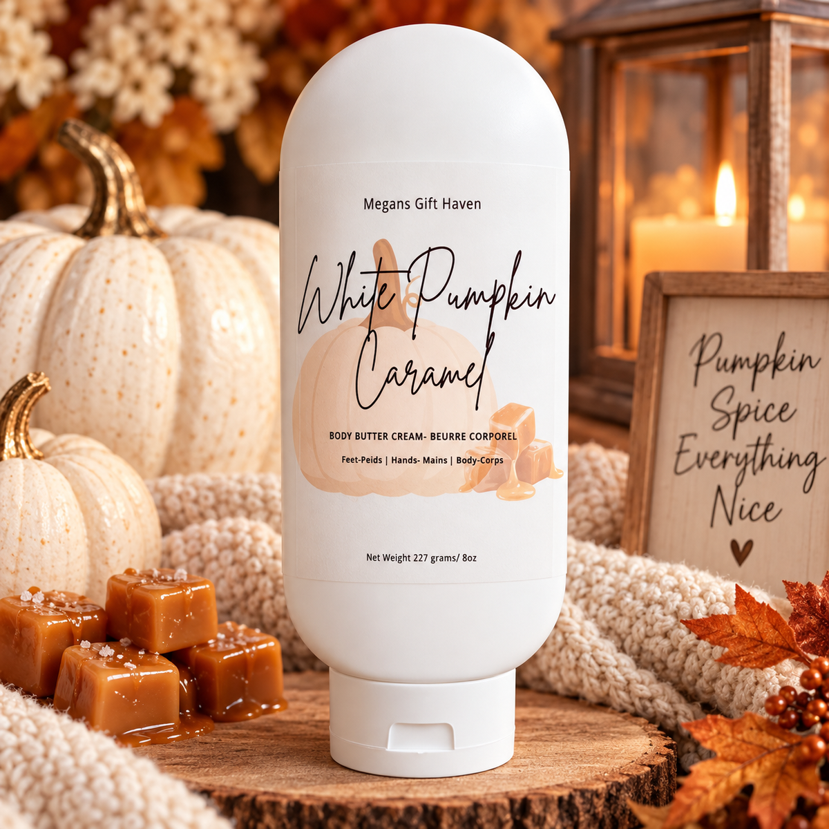 White pumpkin caramel body butter cream