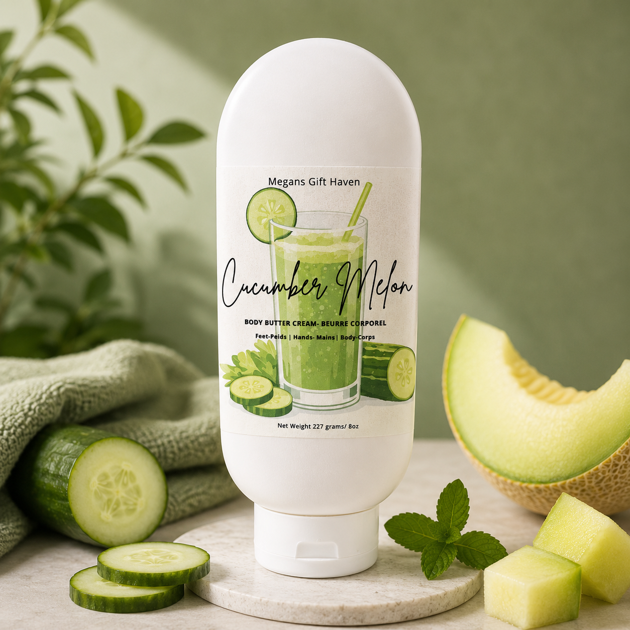 Cucumber melon scented body butter cream