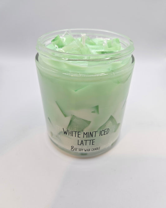 White Mint Iced Latte 8oz Scented Candle