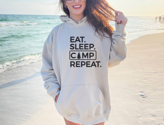 Eat, Sleep, Camp, Repeat Hoodie