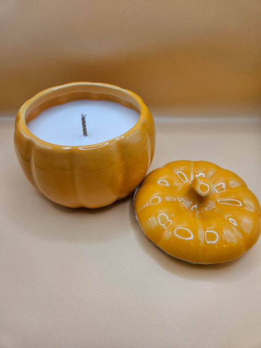 Sweet Pumpkin Spice Scented Ceramic Pumpkin Candle