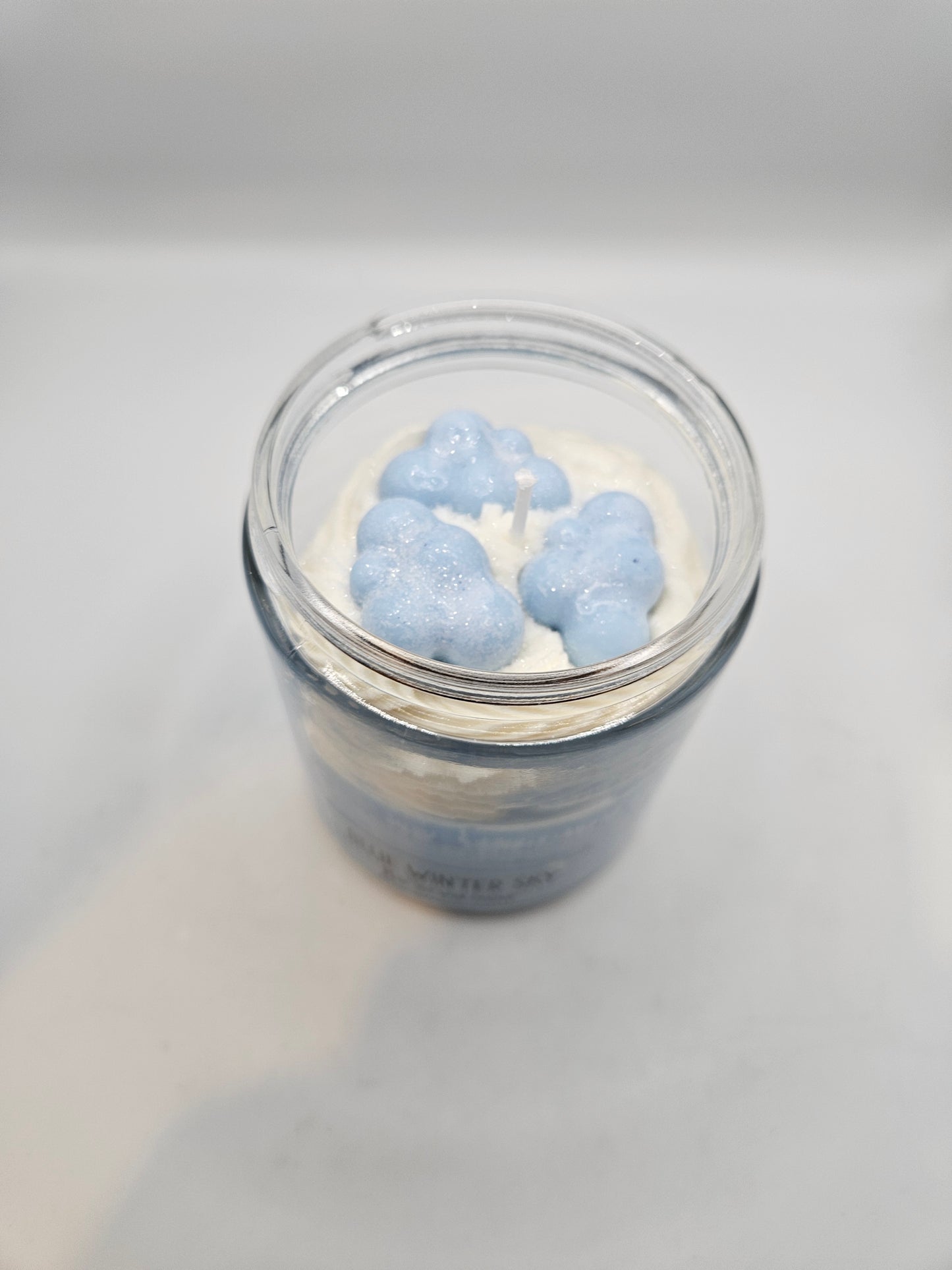 Blue Winter Sky 8oz frosted Candle