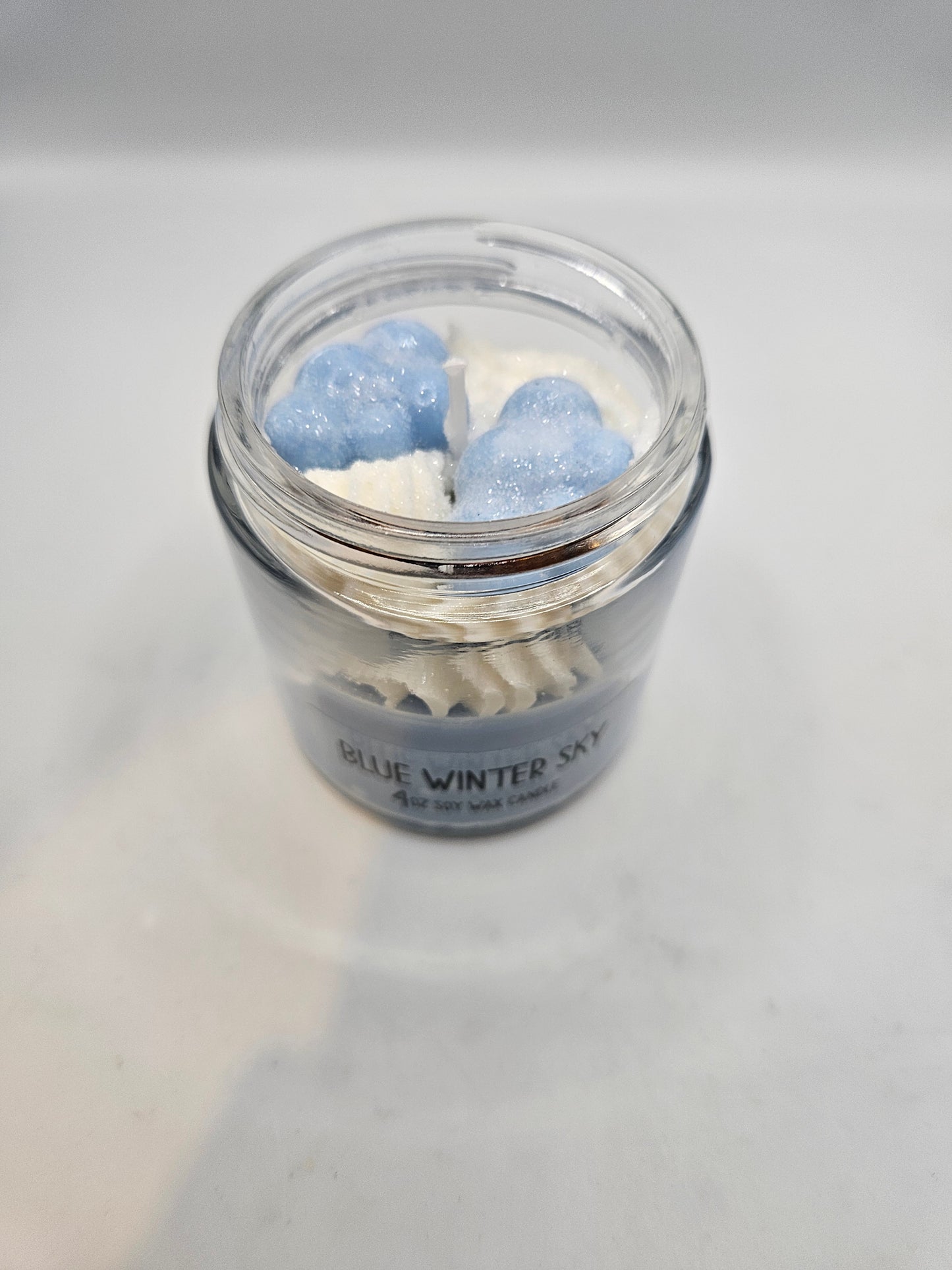 Blue Winter Sky 8oz frosted Candle