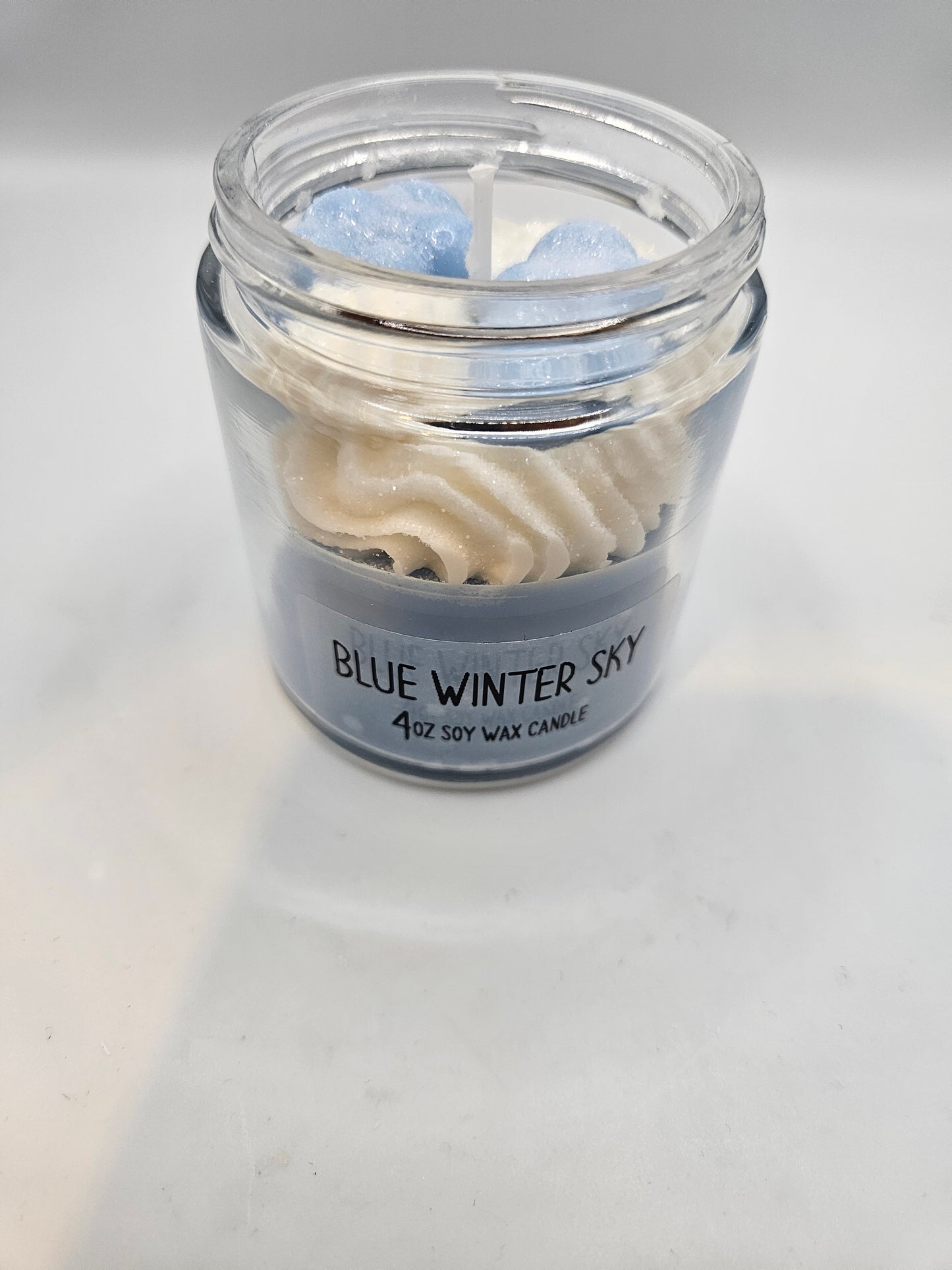 Blue Winter Sky 8oz frosted Candle