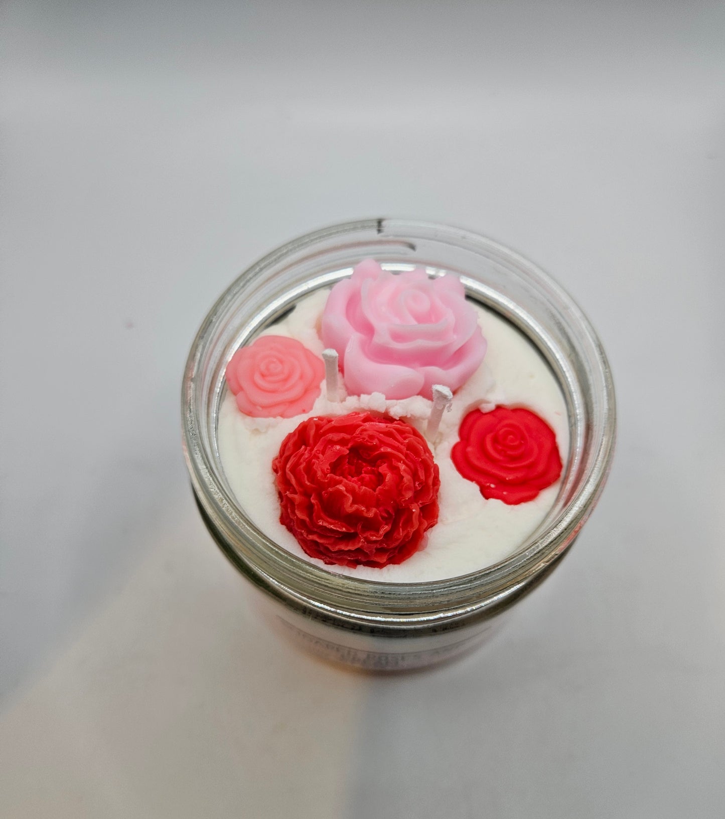 Sugared Roses and Cream scented soy wax candle