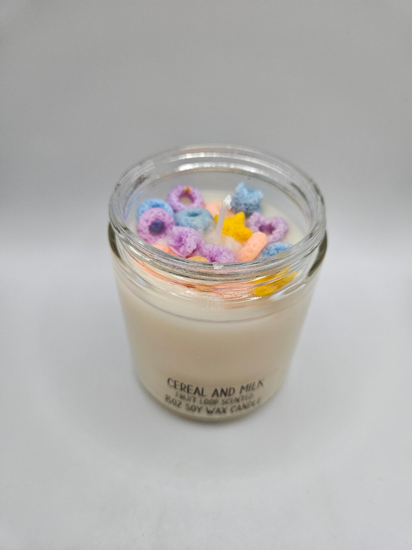 Cereal and Milk fruit loop scented 8oz Soy Wax Candle
