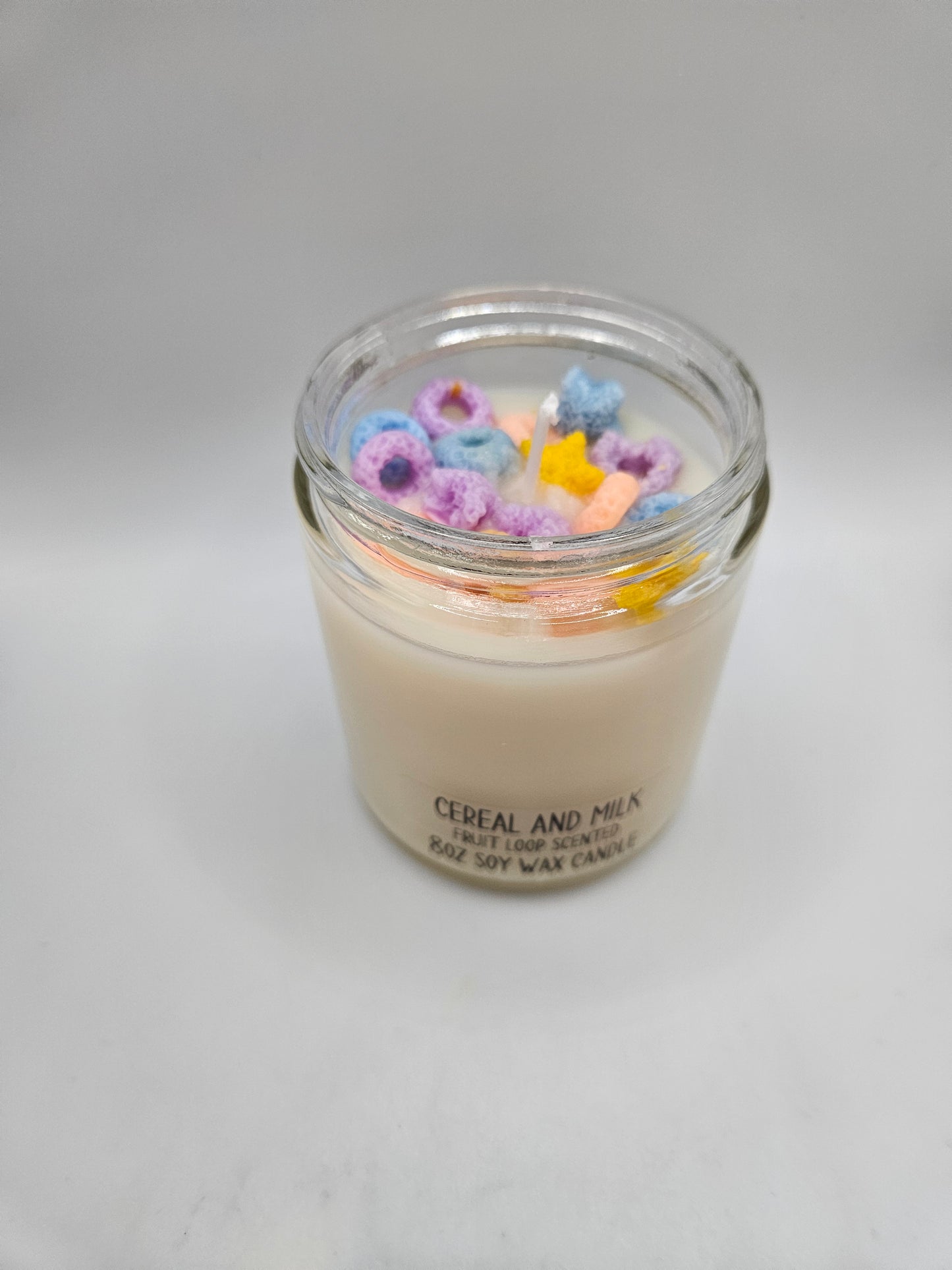 Cereal and Milk fruit loop scented 8oz Soy Wax Candle