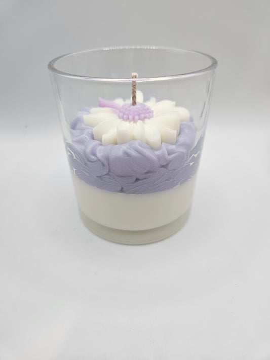 Purple Daisy soy wax Candle