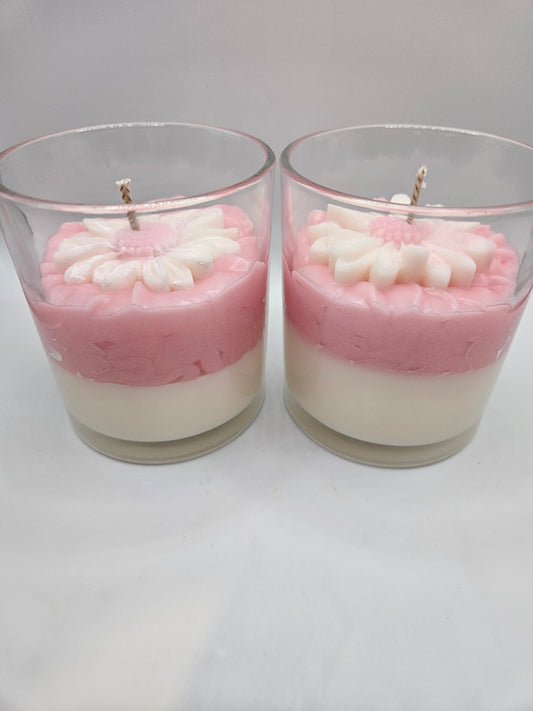 Pink Daisy Soy Wax Candle