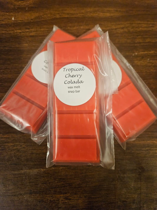 Tropical Cherry Colada scented wax melt snap bar