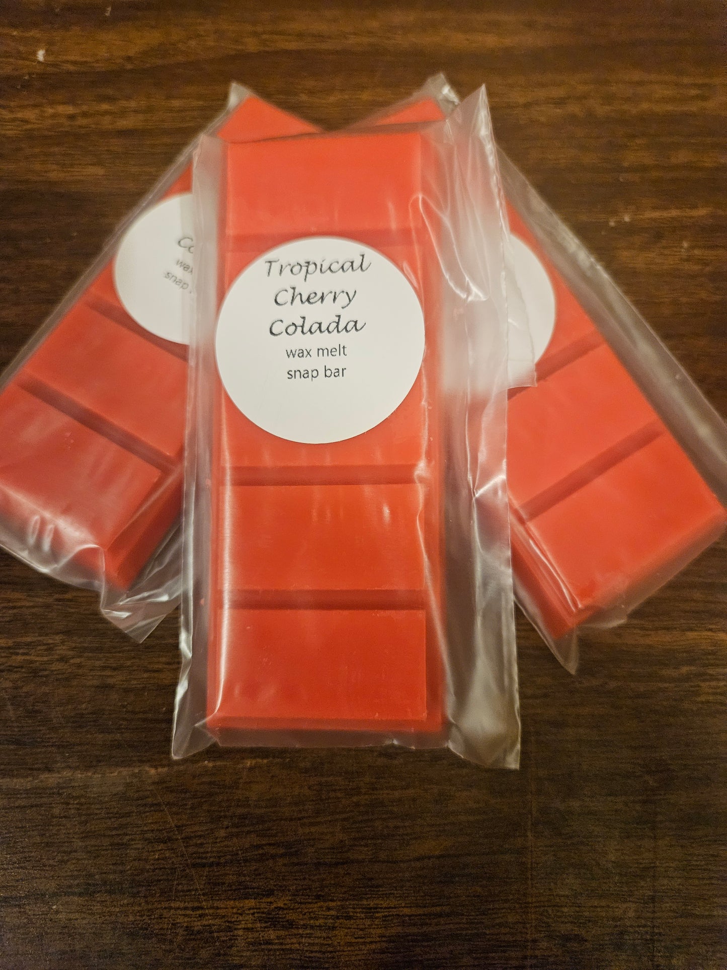 Tropical Cherry Colada scented wax melt snap bar