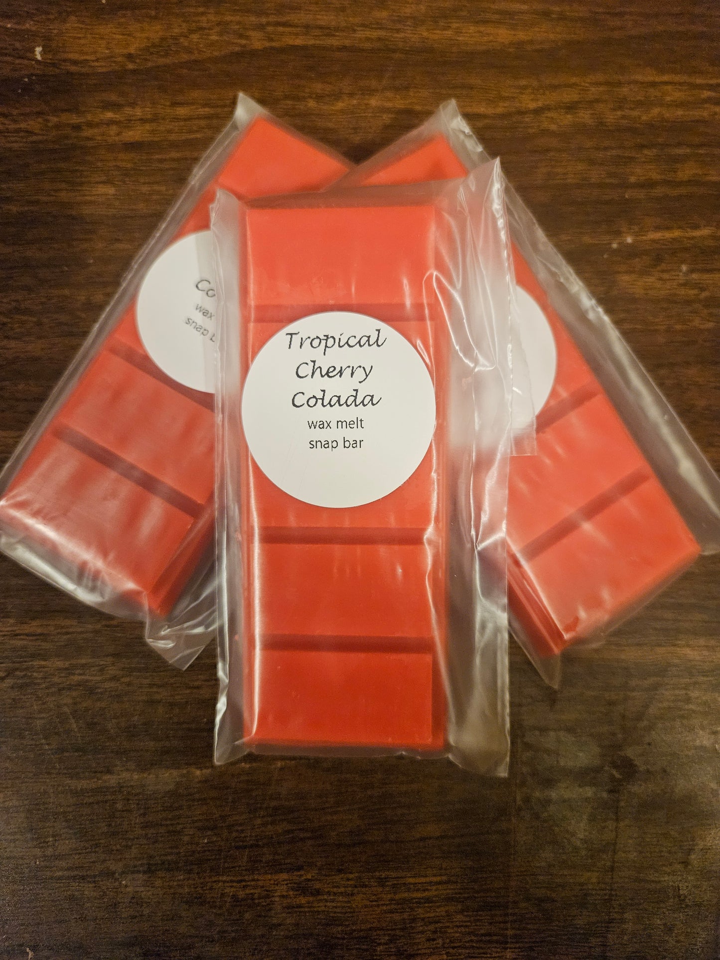 Tropical Cherry Colada scented wax melt snap bar