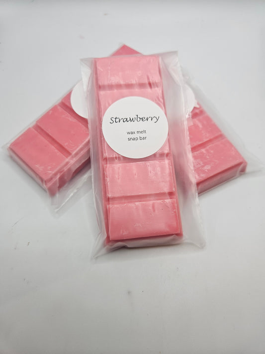 Strawberry scented soy wax snap bar