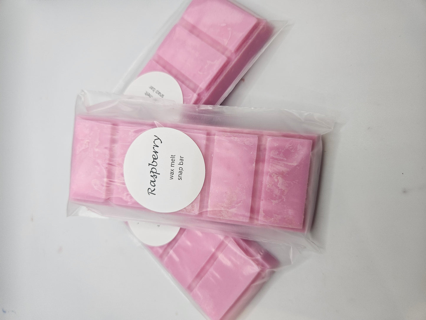 Raspberry scented wax melt snap bar