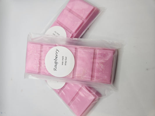 Raspberry scented wax melt snap bar