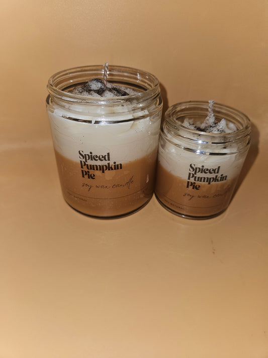 Spiced pumpkin pie scented soy wax candle