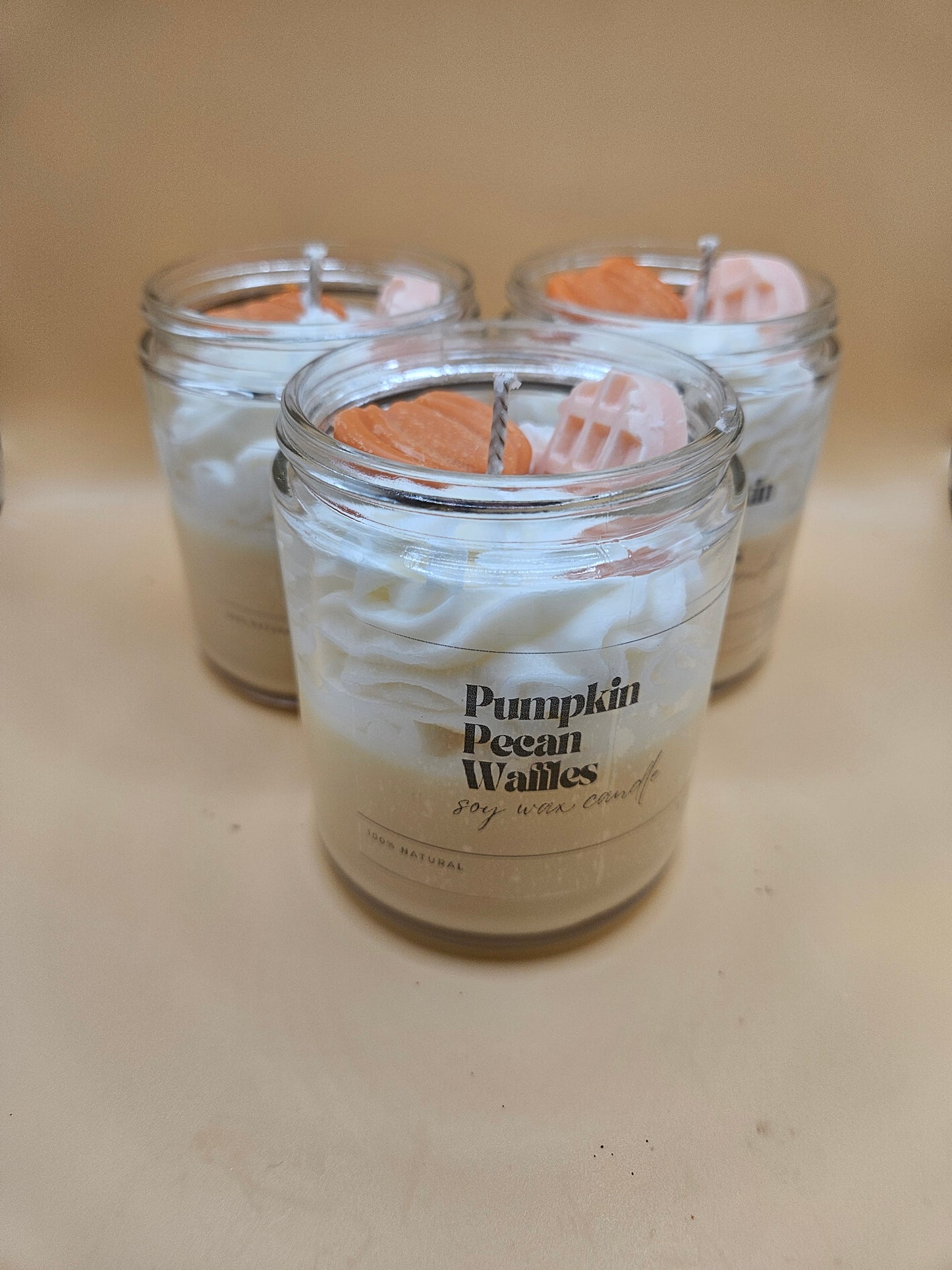 Pumpkin pecan waffle scented soy wax candle