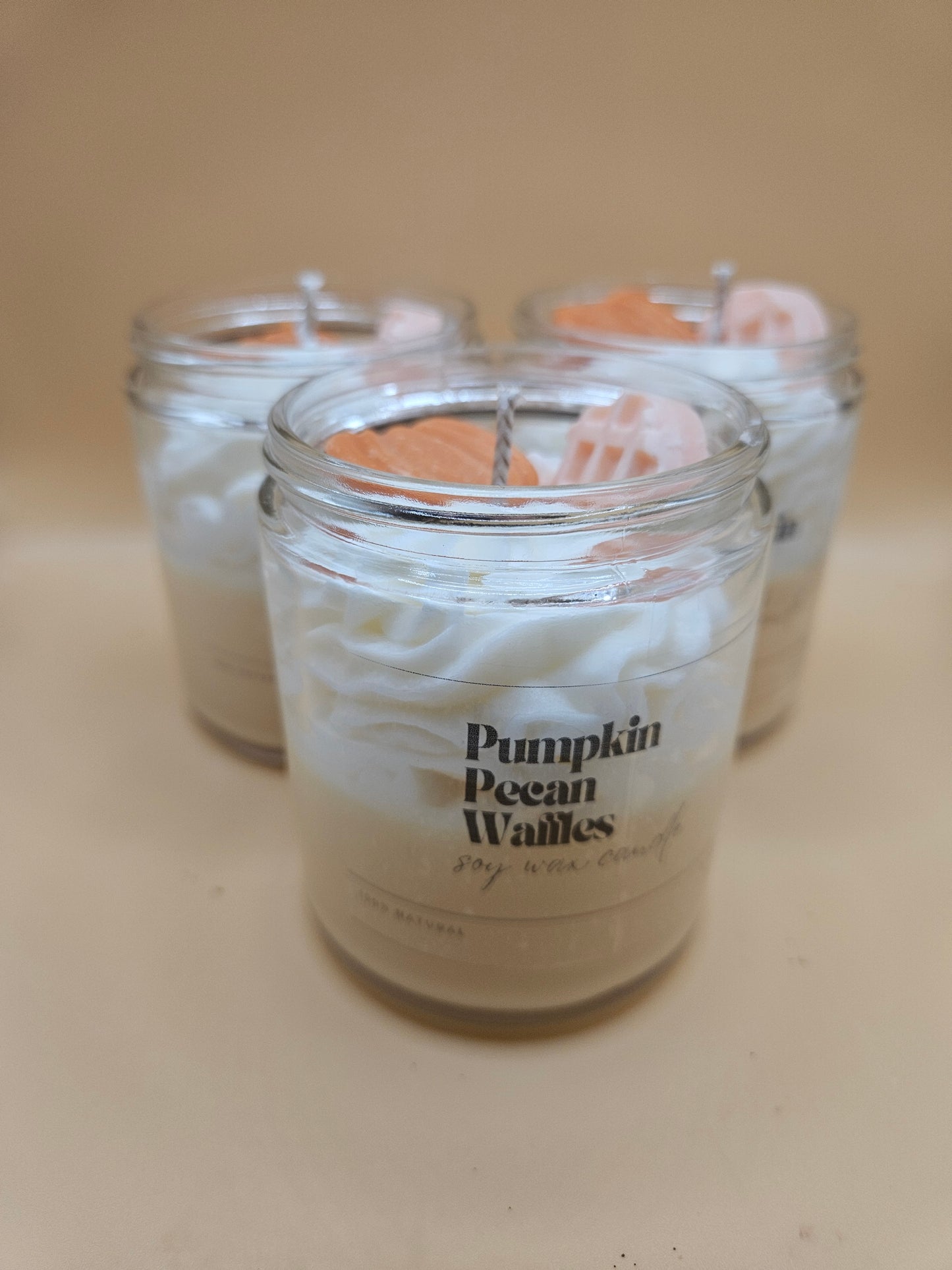 Pumpkin pecan waffle scented soy wax candle