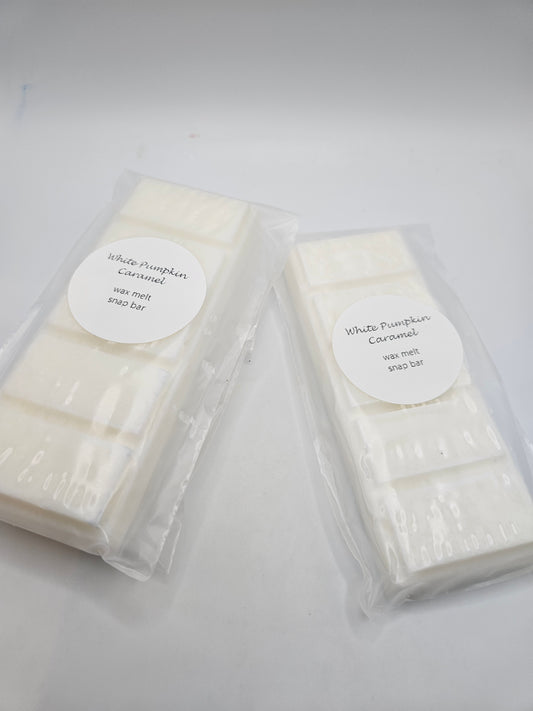 White pumpkin caramel soy wax snap bar