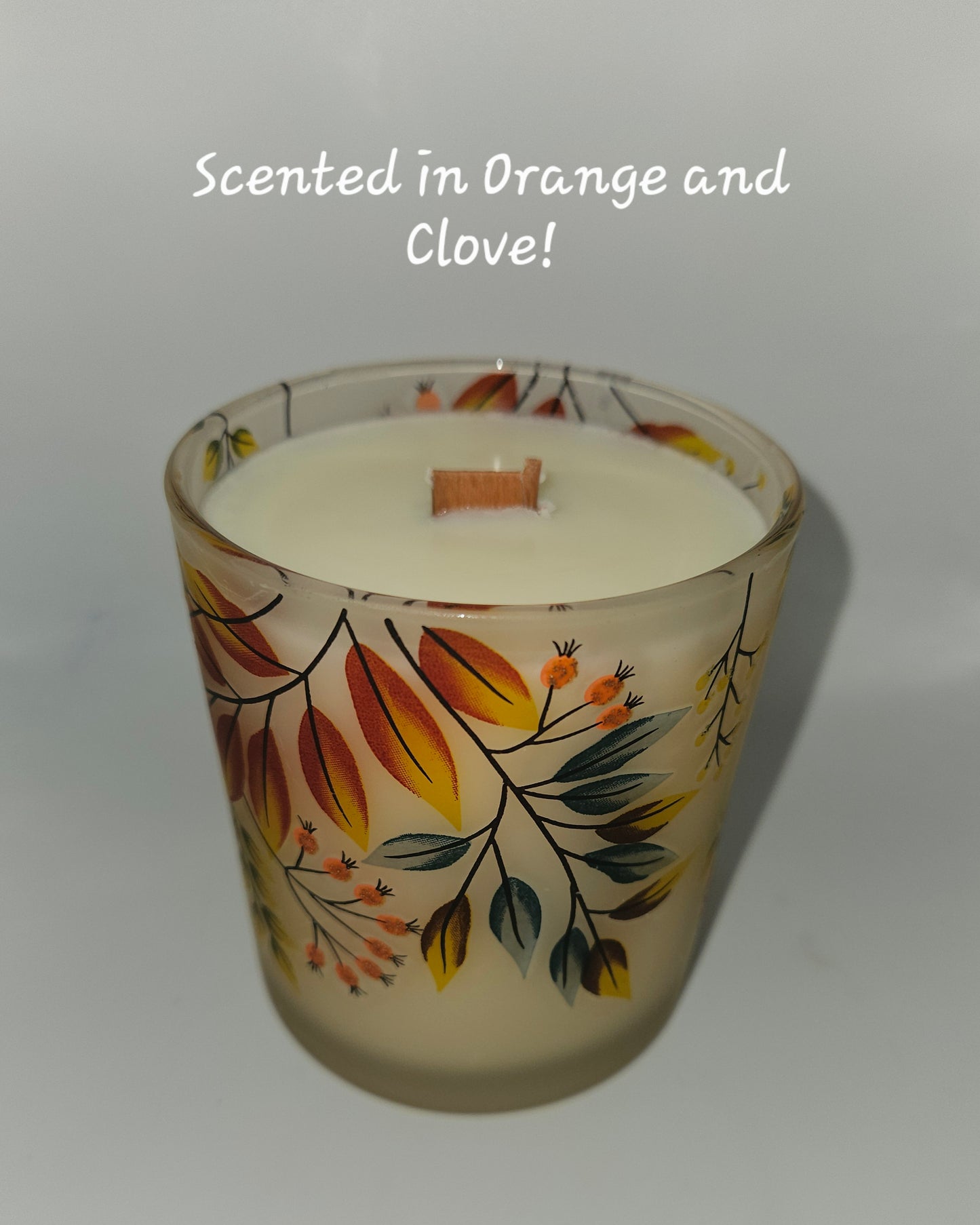 Beautiful fall themed 10oz soy wax candles
