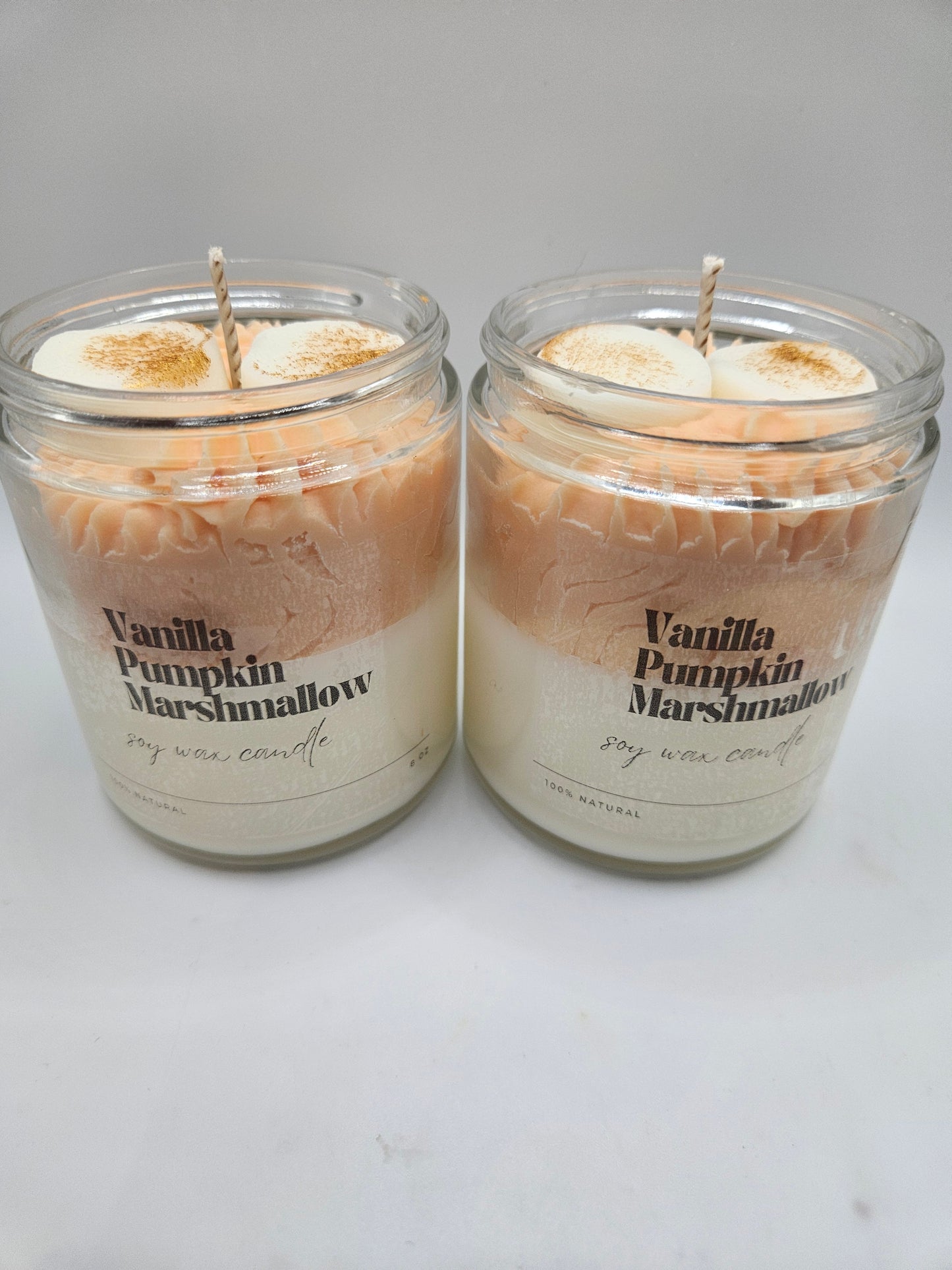 Vanilla pumpkin Marshmallow scented soy wax candle