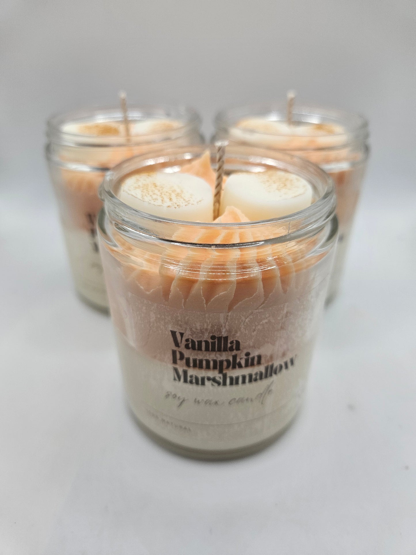 Vanilla pumpkin Marshmallow scented soy wax candle