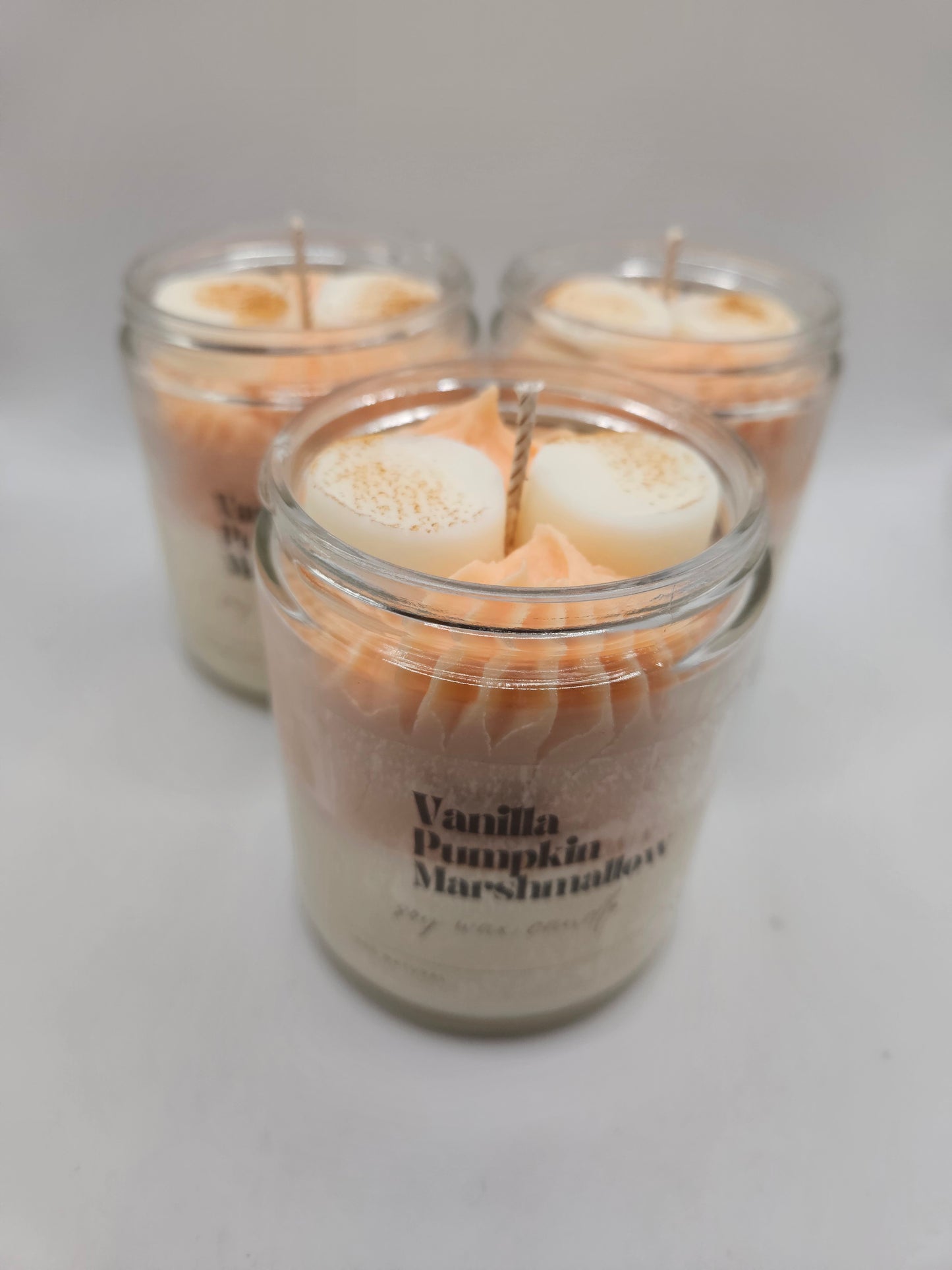 Vanilla pumpkin Marshmallow scented soy wax candle