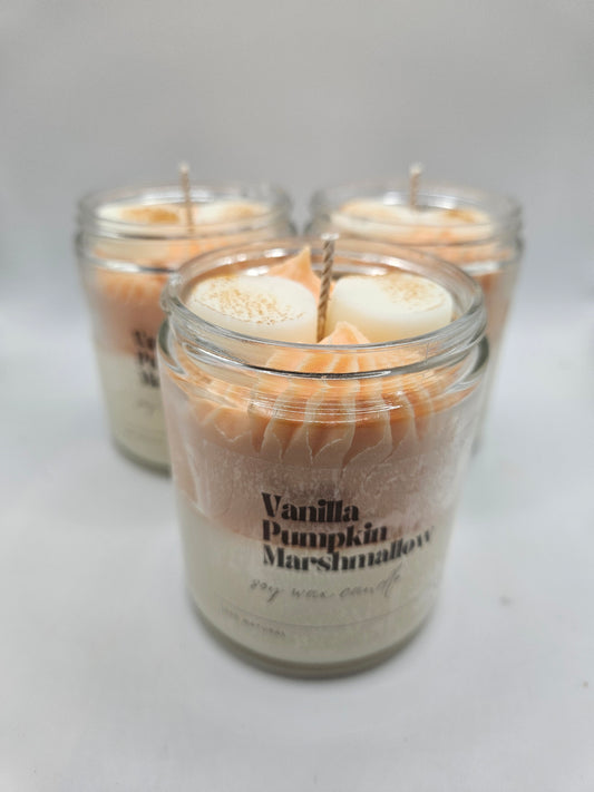 Vanilla pumpkin Marshmallow scented soy wax candle