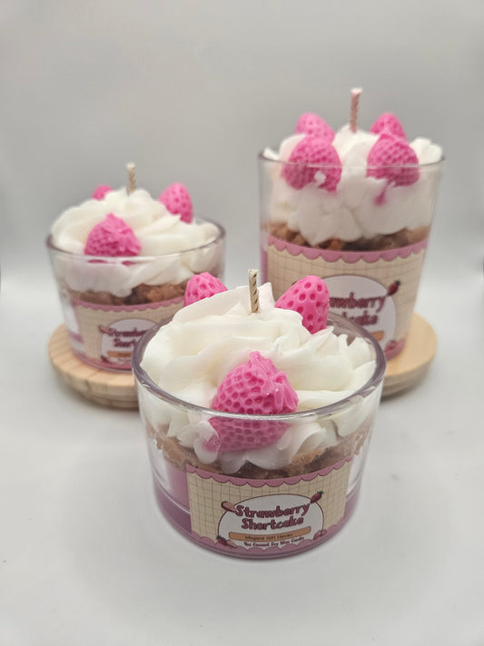 Strawberry shortcake scented coconut soy wax candle