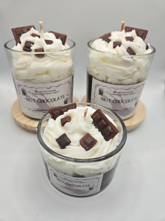 Hot chocolate scented coconut soy wax candle