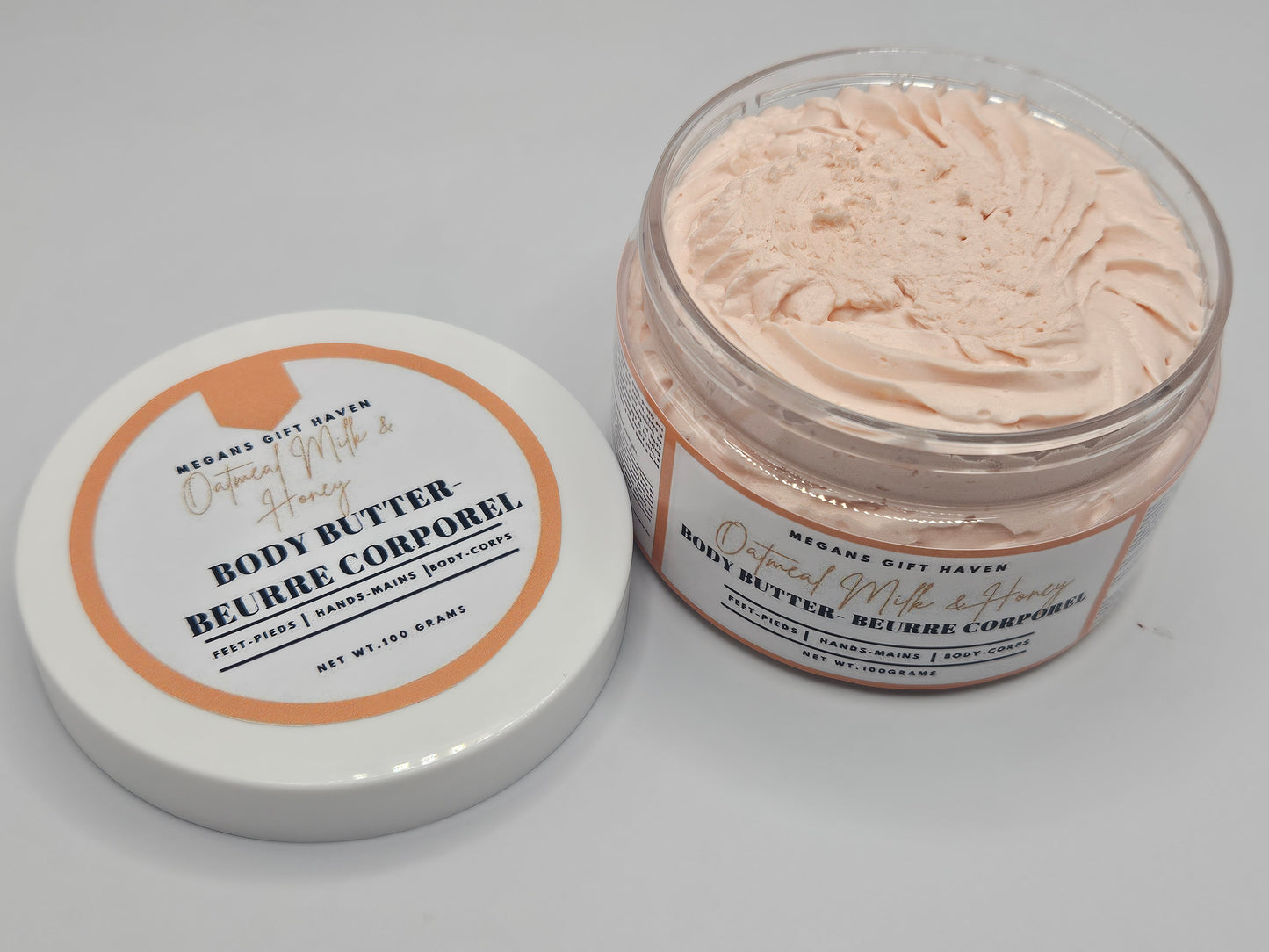 Oatmeal milk and honey scented body butter