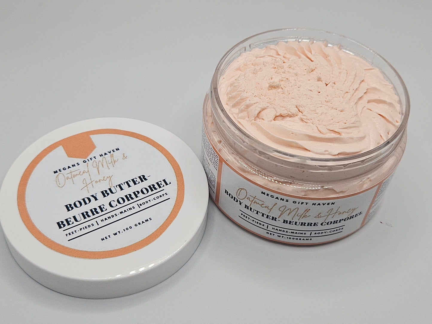 Oatmeal milk and honey scented body butter