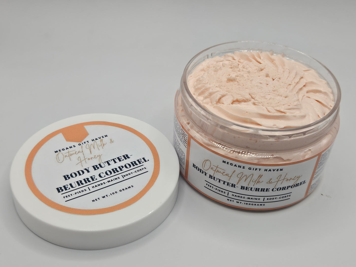 Oatmeal milk and honey scented body butter