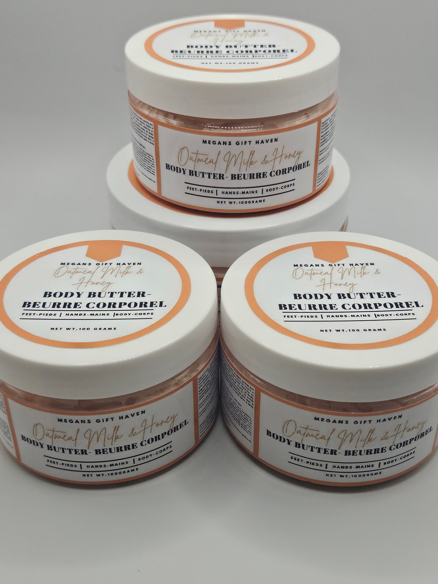 Oatmeal milk and honey scented body butter