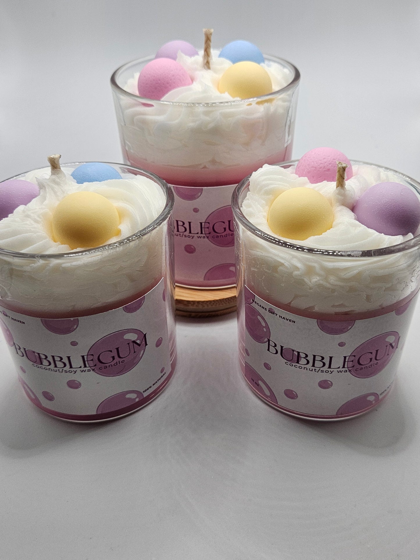 Bubblegum Scented coconut soy wax candle