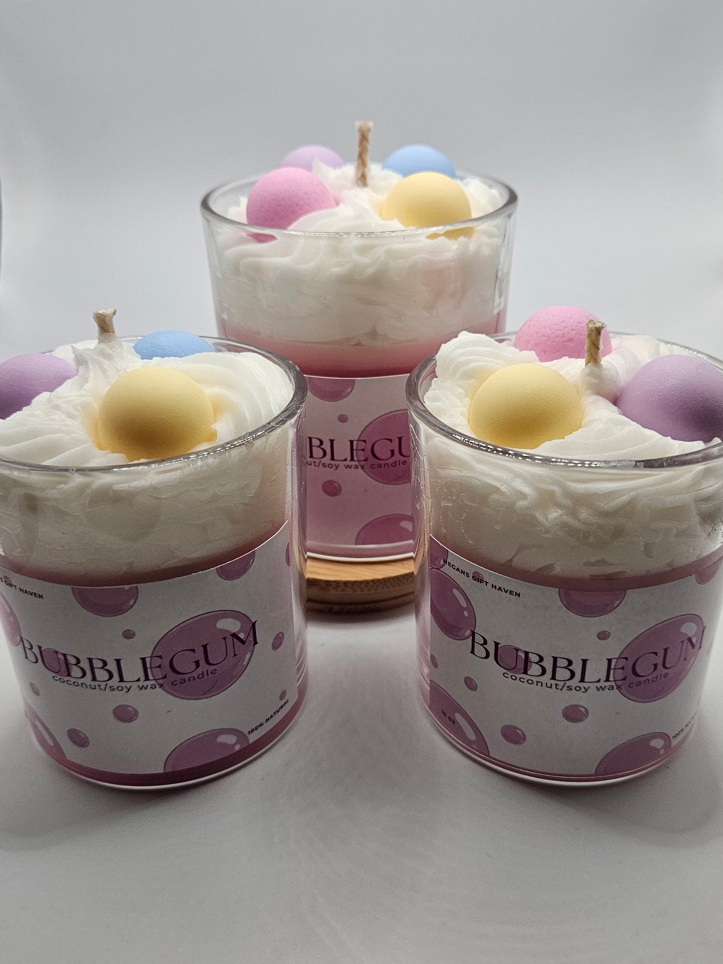 Bubblegum Scented coconut soy wax candle