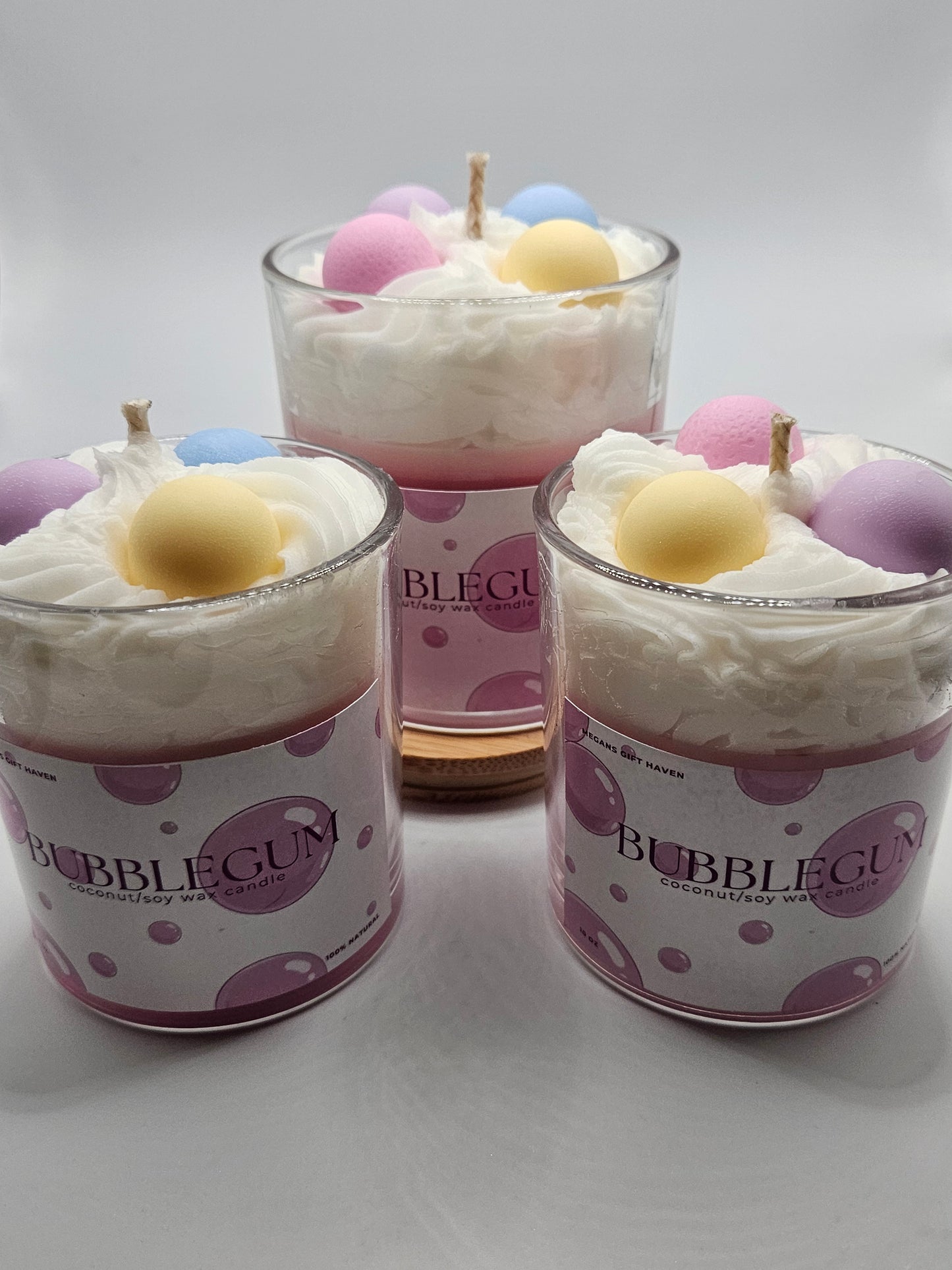 Bubblegum Scented coconut soy wax candle