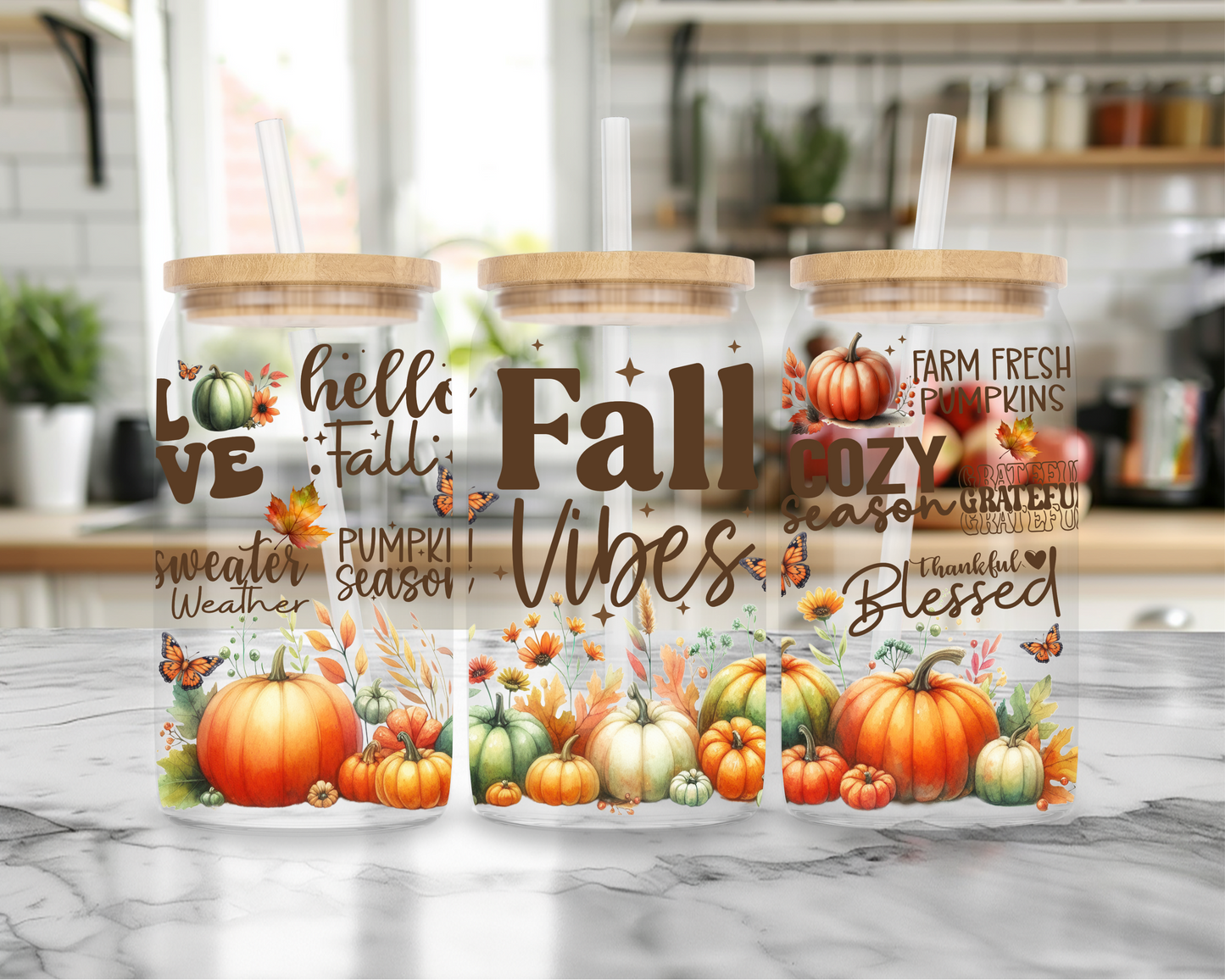 Fall Vibes 16oz libby glass