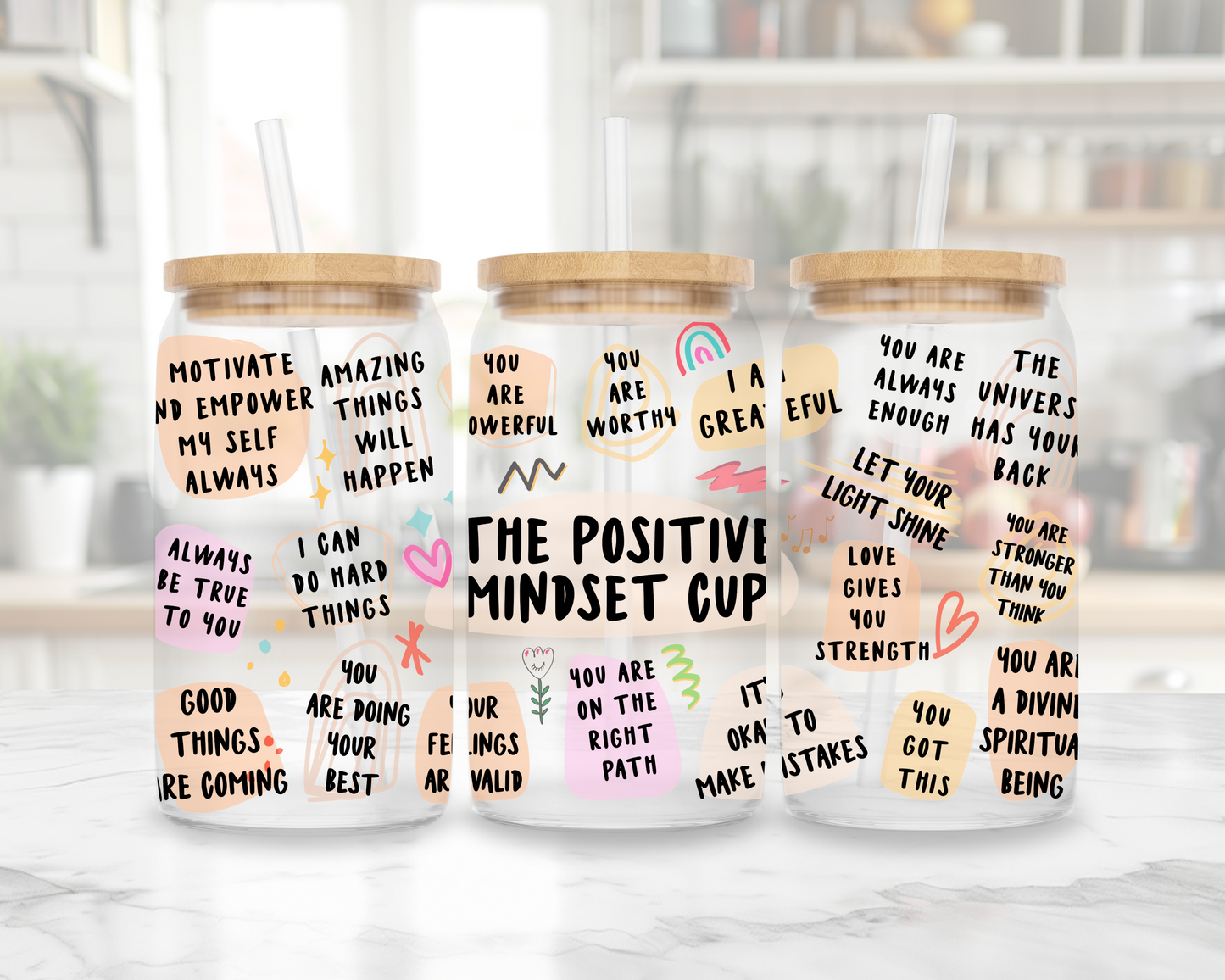 Positive Mindset Cup 16oz Beer Can Glass