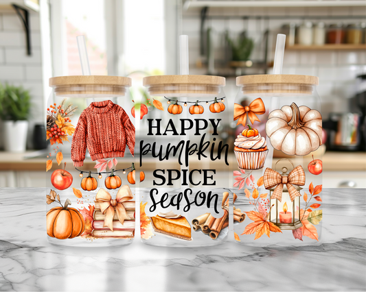 Happy Pumpkin Spice Season Libby Glass 16oz