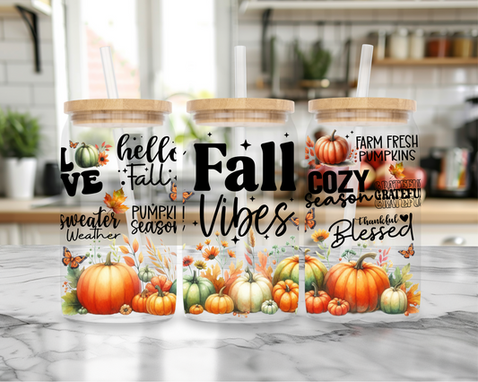 Fall Vibes 16oz libby glass