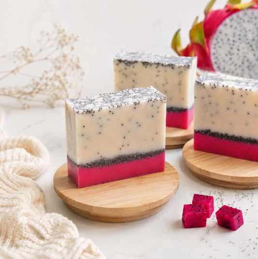 Dragonfruit scented goats milk and 3 butters soap