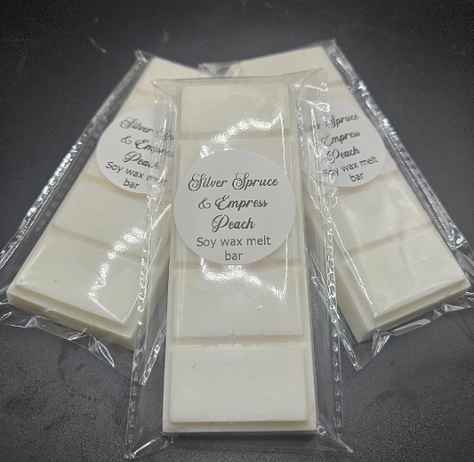 Silver Spruce and Empress Peach Soy Wax Snap Bar