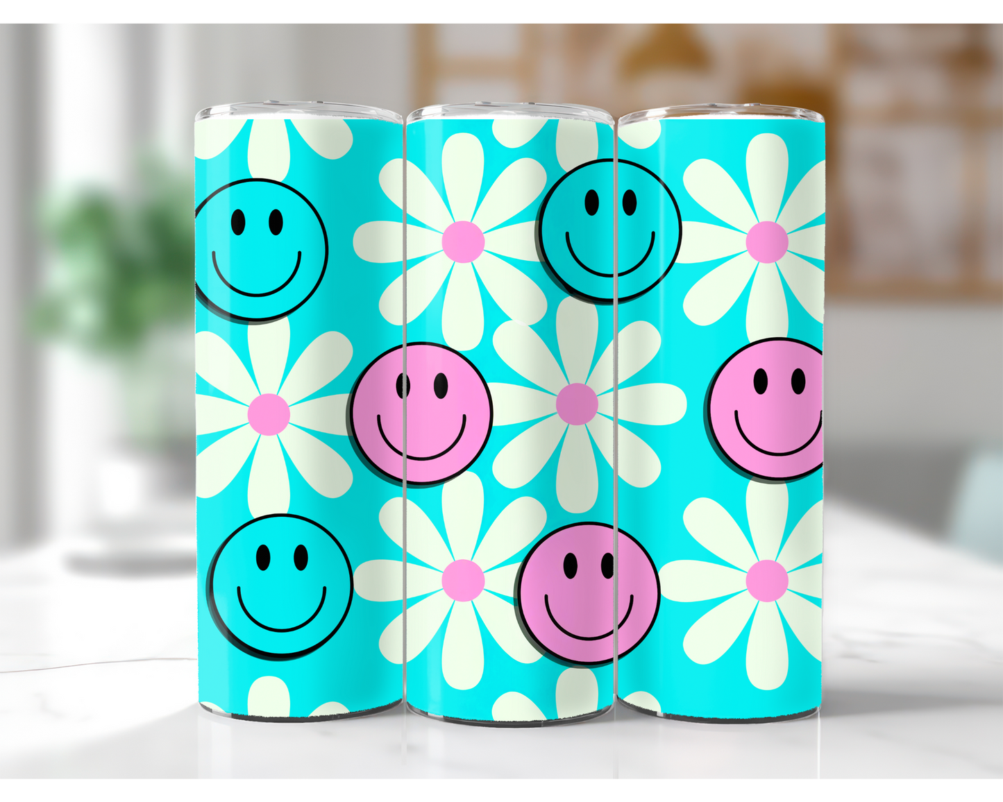 Spring Smiley Face Tumbler